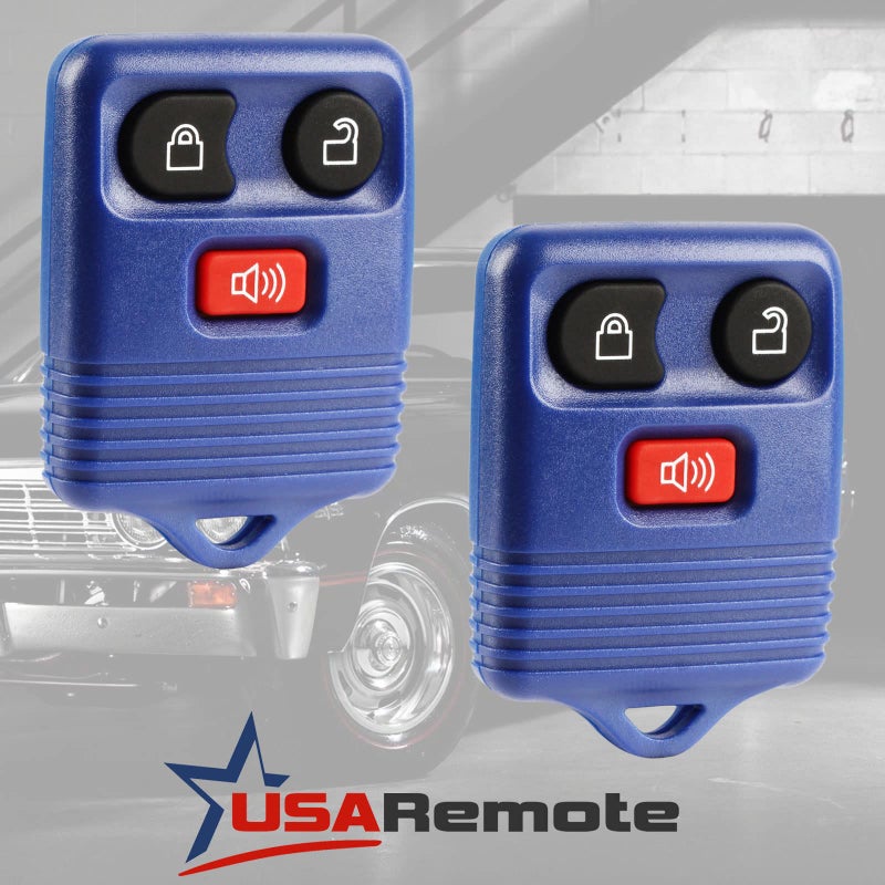 USARemote Key Fob Keyless Entry Remote fits Ford, Lincoln, Mercury, Mazda F150 F250 F350 Escape Expedition Explorer Ranger Flex (Blue), Set of 2 - Image 2
